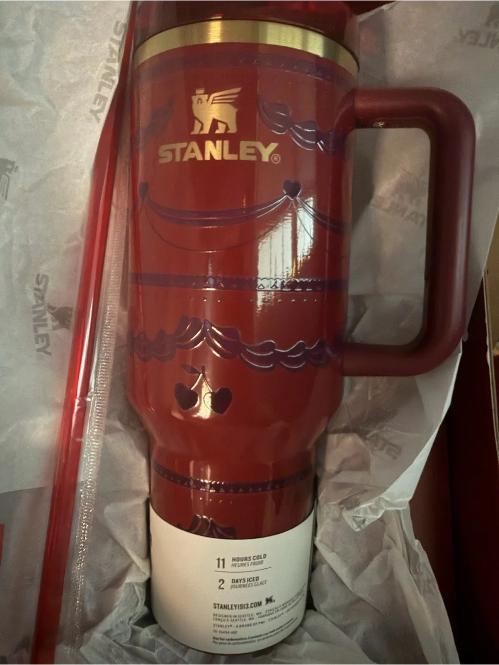 New!  Original Stanley Burgundy Red Tumbler Gift Box 40 oz - Picture 5 of 5